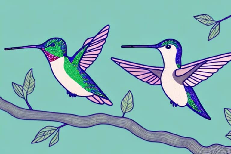Do Hummingbirds Sleep - cartoon image of 2 hummingbirds sleeping