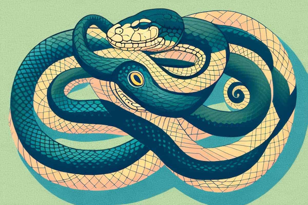Do Snakes Sleep - cartoon image of a snake sleeping