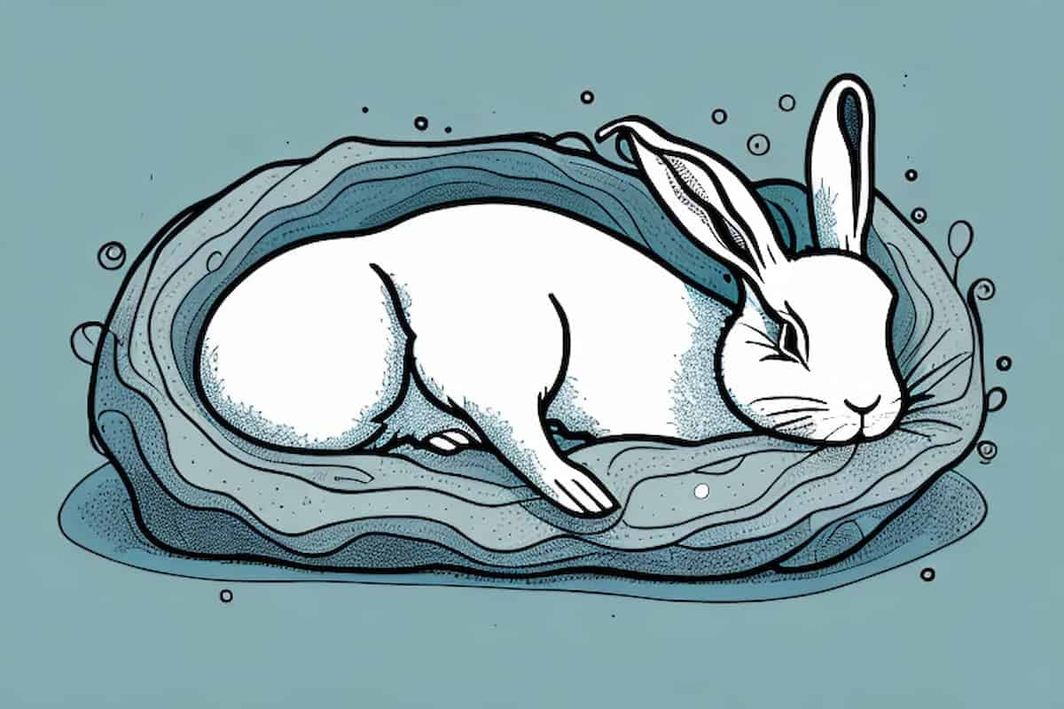 Do Bunnies Sleep - Cartoon image of a rabbit sleeping