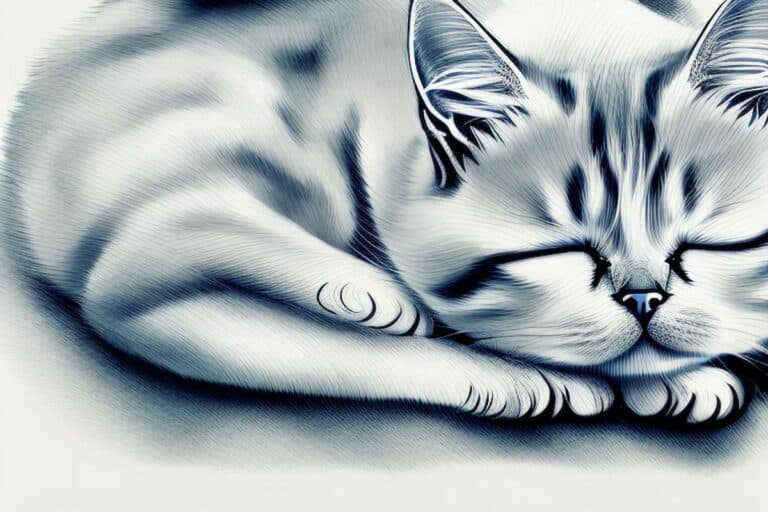 Do Cats Sleep a Lot - Cartoon image of a cat sleeping