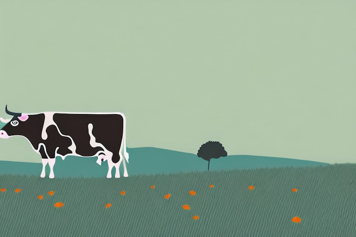 Do Cows Sleep - Cartoon image of a cow sleeping