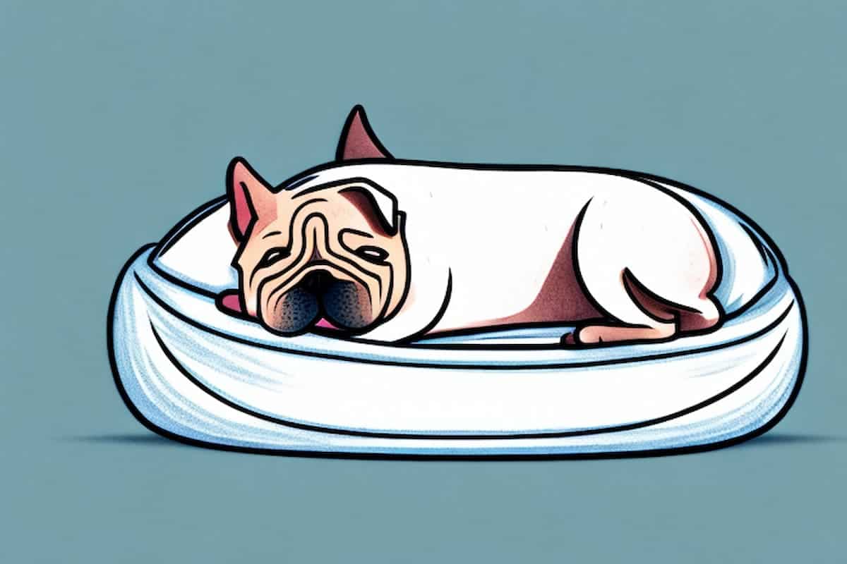 Do Dogs Sleep a Lot - Cartoon image of a dog sleeping
