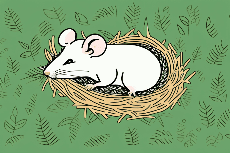 A mouse sleeping in a cozy nest