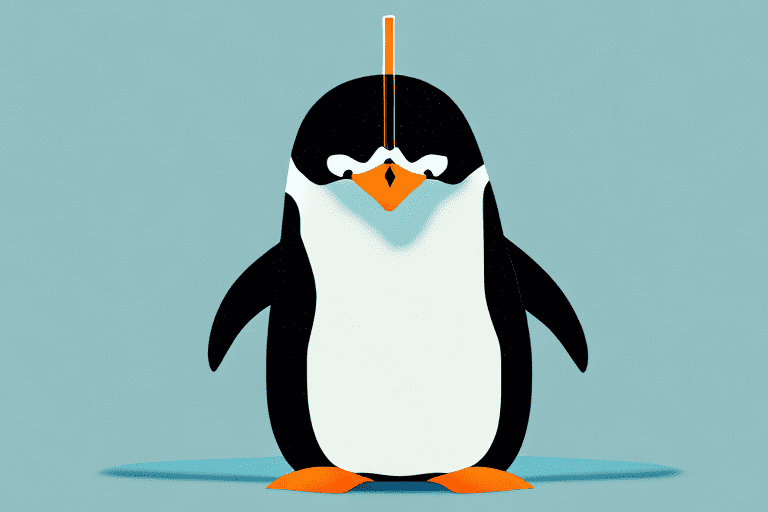 A penguin standing up
