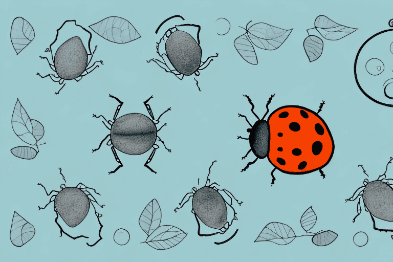 A ladybug in various sleeping positions
